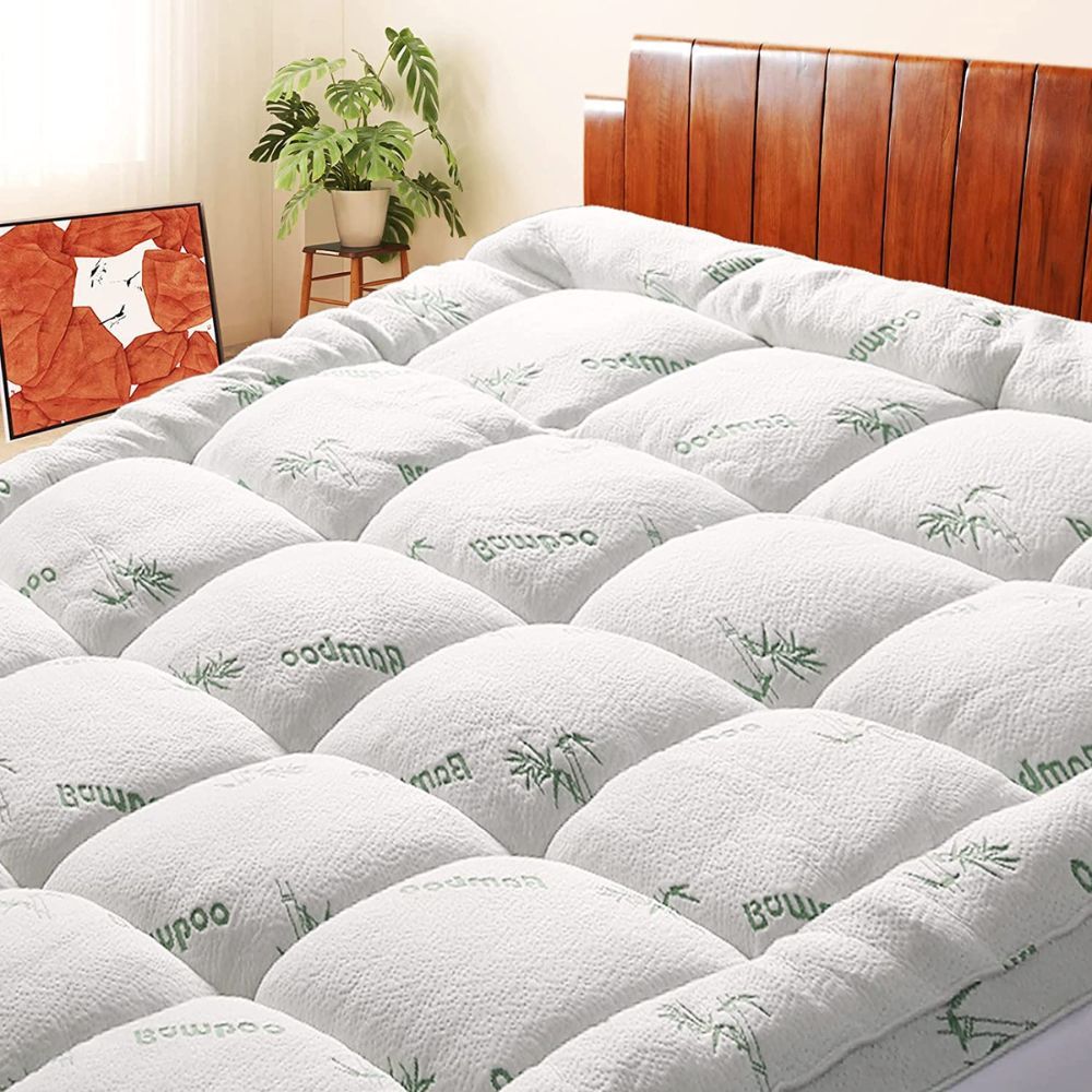Details about   3'' Mattress Topper Memory Foam Mattress Pad with 100% Bamboo Cotton Cover 